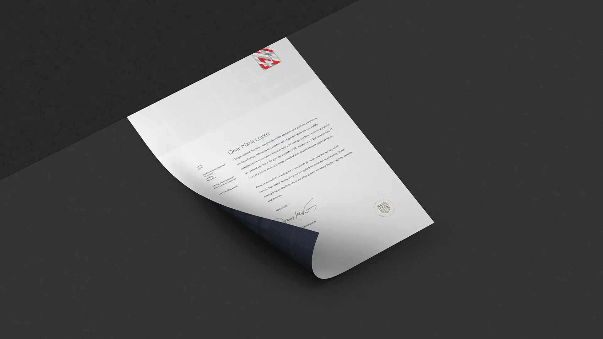 branding, stationery, plaid, top view, blue, black, letterhead
