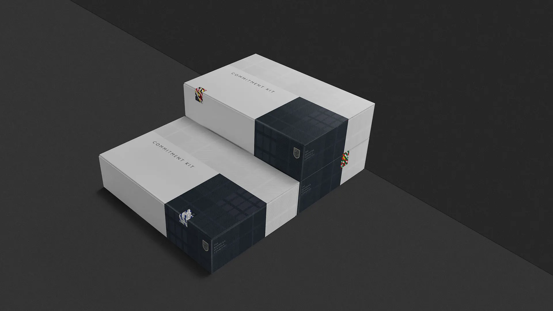 branding, stationery, blue, black, kit, box, packaging, package