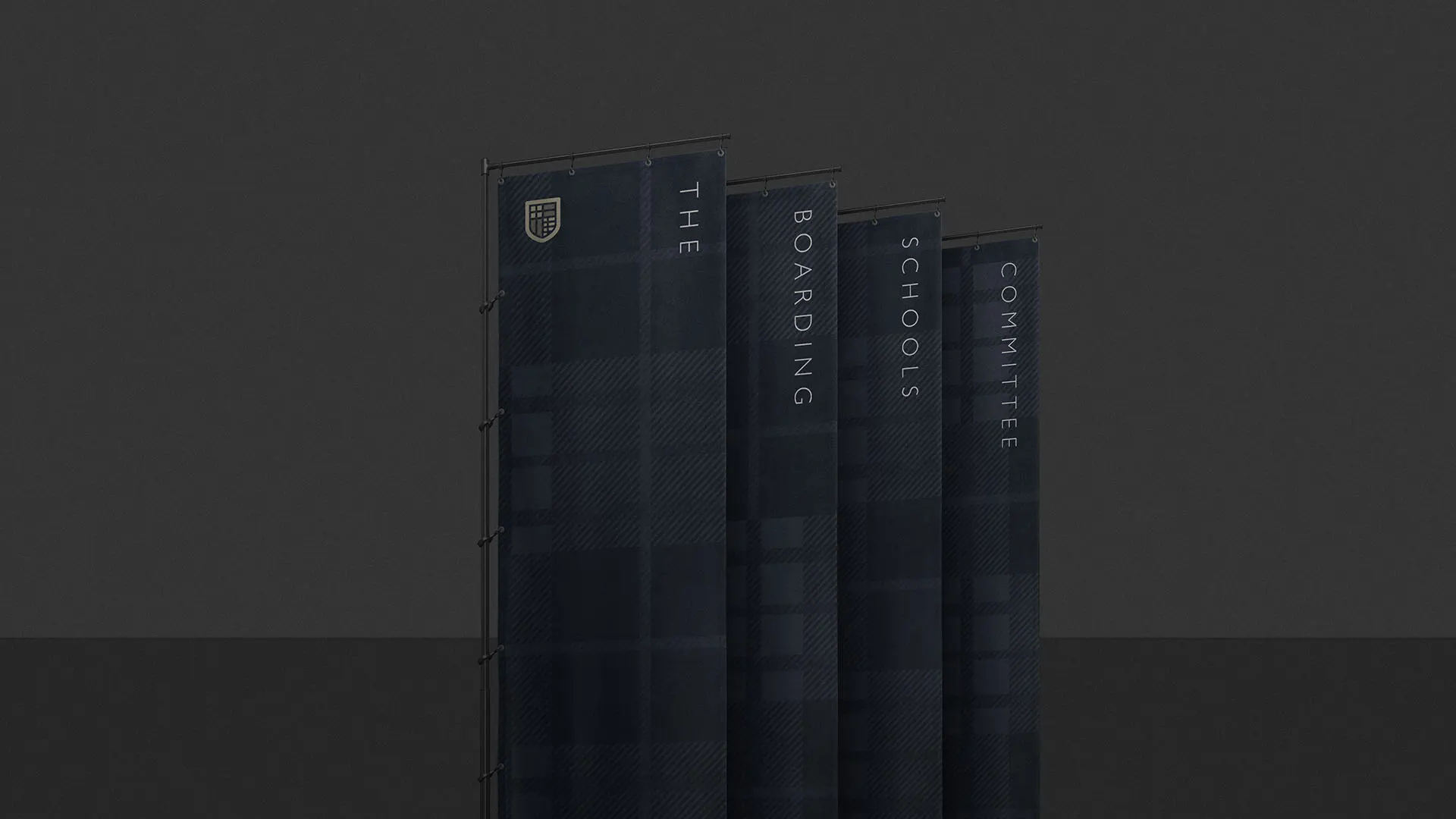 branding, stationery, plaid, blue, black, sail flags, flags